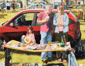 Kofferbakverkoop, 2011 (olieverf op board)