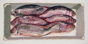 Viskrat 1 (Billingsgate, Londen), 2016 (olieverf op board)