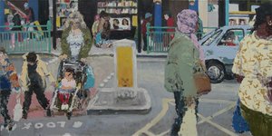 Straat, 2003 (olieverf op doek) door Trevor Burgess