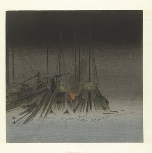 Schepen bij nacht door Tsukioka Kogyo