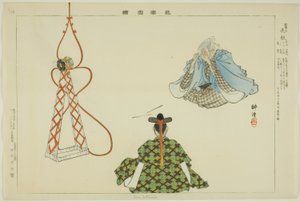Sora Zutsumi, uit de serie "Afbeeldingen van No-voorstellingen (Nogaku Zue)" door Tsukioka Kogyo