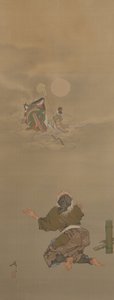 Teruggekeerd naar het Maanpaleis-Taketori (Bamboesnijder) uit de serie Twaalf Aspecten van de Maan door Tsukioka Yoshitoshi