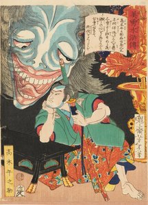 Takagi Umanosuke met een geest, 1866
