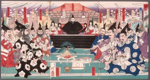 De grote conferentie over de verovering van Korea door Tsukioka Yoshitoshi