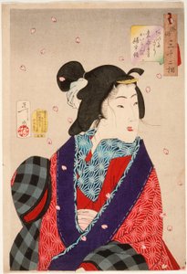 Iemand willen ontmoeten: een courtisane uit de Kaei-periode (1848-1853) door Tsukioka Yoshitoshi