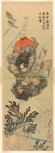Zhang Shun, de Witte Splash in de Golven, en Li Kui, de Zwarte Wervelwind, in een Onderwater Strijd (Rori Hakucho Chojun en Kokusenpu Riki)