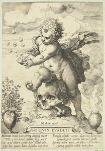 Allegorie over de vergankelijkheid van het leven ("Quis Evadet?") door Ubekendt