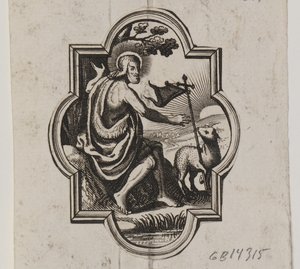 Embleem met Christus en het Lam Gods