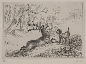 Illustratie bij het gedicht "Hjorten" van Gotfred Rode door Ubekendt