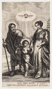 Jezus met Maria en Jozef door Ubekendt