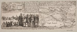 Komeet, gezien in Grossvardein, Sibenburgen, 14 december 1660, en kaart van overstroming bij Hamburg op 4 januari 1661 door Ubekendt