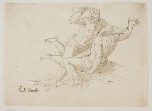 Sint Antonius Abt aangevallen door een demon door Ubekendt Ubekendt
