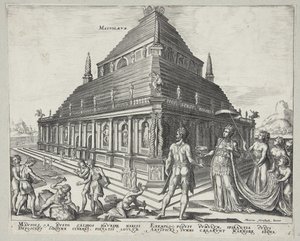 De acht wonderen van de wereld door Ubekendt efter Philips Galle efter Maarten van Heemskerck