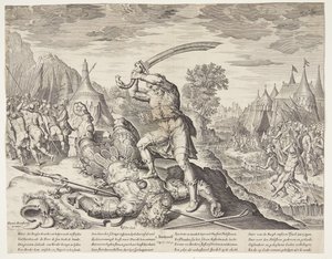 David onthoofdt Goliath door Ubekendt efter ubekendt efter Maarten van Heemskerck