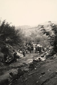 Italiaanse soldaten van de Eerste Wereldoorlog in Podgora, aan het Italiaans-Oostenrijkse front