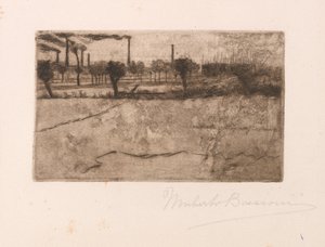 Landschap met Industriële Planten door Umberto Boccioni