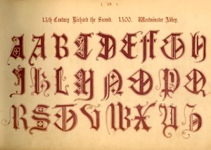 14e Eeuw. Richard de Tweede. Westminster Abbey door Unbekannt
