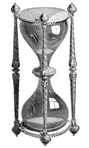 16e-eeuwse zandloper, gravure, 19e eeuw