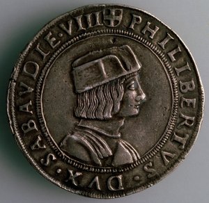 4-Testoon. Hertogdom Savoye, Italië, Voorzijde: Filibert II, Hertog van Savoye, 1497-1504
