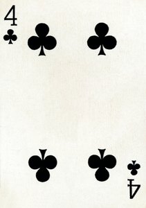 4 van Klaveren uit een kaartspel van Goodall & Son Ltd., ca. 1940