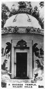 Een Badaga-tempel, Nilgiri Hills, India, ca. 1925 door Unbekannt