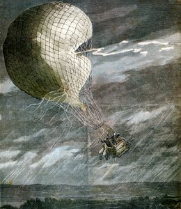 Een ballon getroffen door bliksem nabij Chicago, Illinois, VS, 1891 door Unbekannt