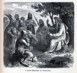 Een bard die voordraagt aan Noormannen, 1882