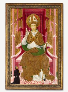Een Bisschop Heilige met een Donor Saint Louis van Toulouse, begin 1400s