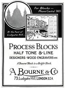 A. Bourne & Co. Advertentie - Process Blocks, 1919
