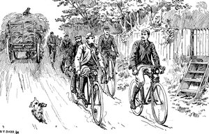 Een Britse fietsclub op een ritje op het platteland, 1895 door Unbekannt