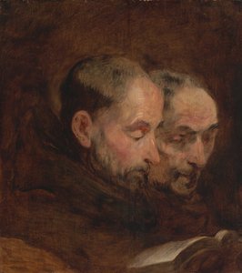 Een Kopie naar een Schilderij Traditioneel Toegeschreven aan Van Dyck van Twee Monniken die Lezen, eind 18e eeuw