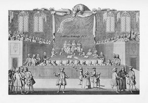 Een rechtbank rond 1733 door Unbekannt