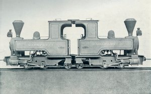 Een dubbele locomotief door Unbekannt