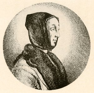 Een Nederlandse dame in bontkraag en kap door Unbekannt