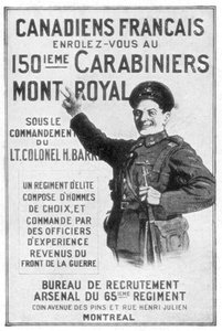 Een Franse Canadese legerwervingsposter door Unbekannt