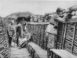 Een Duitse loopgraaf, Eerste Wereldoorlog, 1915