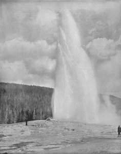 Een geiser in het Yellowstone Park, 19e eeuw