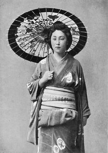 Een Japanse dame in wandelkostuum, 1902 door Unbekannt