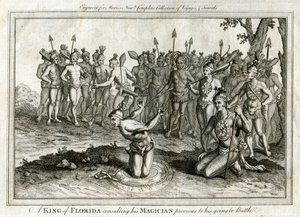 Een koning van Florida die zijn magiër raadpleegt voordat hij ten strijde trekt, c1760 door Unbekannt