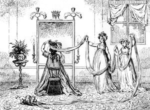 Een dame die haar hoed opzet, juni 1795