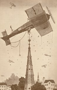 Een Loop-the-Looper in diepe gedachten krabt zich op het hoofd over een moeilijk probleem, 1927 door Unbekannt