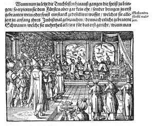 Een maaltijd van de tsaar uit Die Moskouitische Chronica door S. Herberstein door Unbekannt