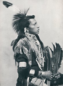 Een Noord-Amerikaanse Indiaanse hoofdman profiel, 1912
