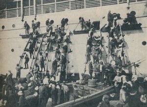 Een Nieuwe Methode van Kolenvullen in de haven van Yokohama, 1936 door Unbekannt