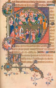 Een pagina uit de Egerton Bohun Psalter-Hours, 1370