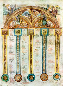 Een pagina van de Eusebiaanse canons door Unbekannt