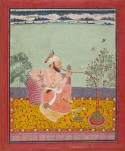 Een Raja rookt een waterpijp, ca. 1690-1710 door Unbekannt