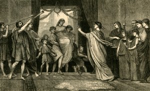 Een Romeinse bruiloft - De thuiskomst van de bruid, 1881 door Unbekannt