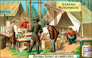 Een winkel in Klondyke, ca. 1900 door Unbekannt