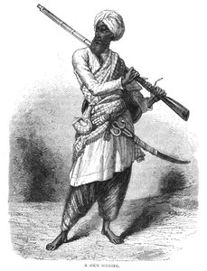 Een Sikh-soldaat, ca. 1880 door Unbekannt